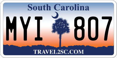 SC license plate MYI807