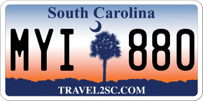 SC license plate MYI880