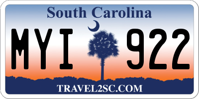SC license plate MYI922