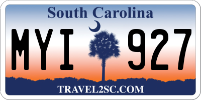 SC license plate MYI927