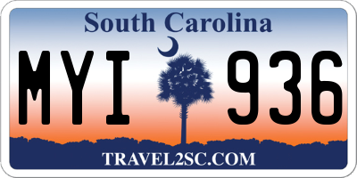 SC license plate MYI936