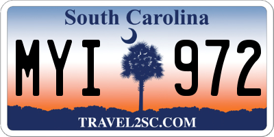 SC license plate MYI972