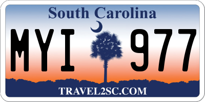 SC license plate MYI977