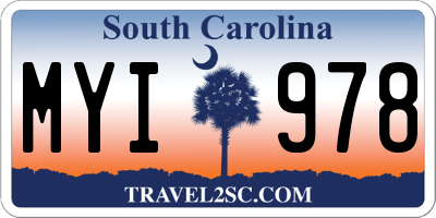 SC license plate MYI978