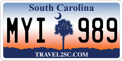 SC license plate MYI989