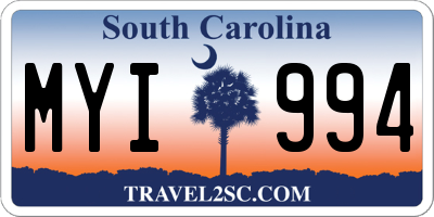 SC license plate MYI994