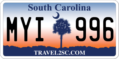 SC license plate MYI996