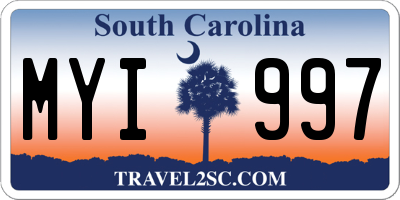 SC license plate MYI997