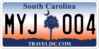 SC license plate MYJ004