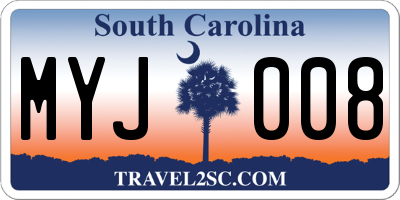 SC license plate MYJ008