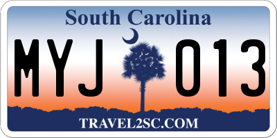SC license plate MYJ013