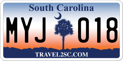 SC license plate MYJ018