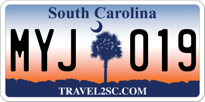SC license plate MYJ019