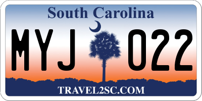 SC license plate MYJ022