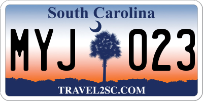 SC license plate MYJ023