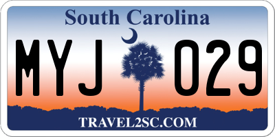 SC license plate MYJ029