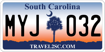 SC license plate MYJ032