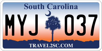 SC license plate MYJ037
