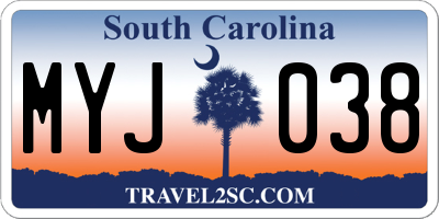 SC license plate MYJ038