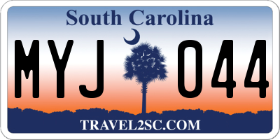 SC license plate MYJ044