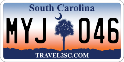 SC license plate MYJ046
