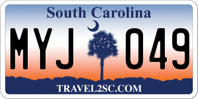 SC license plate MYJ049