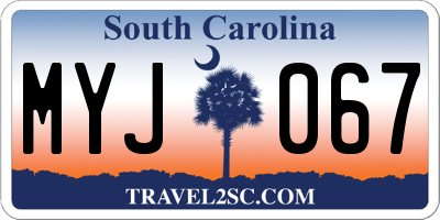 SC license plate MYJ067