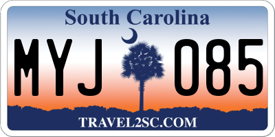 SC license plate MYJ085