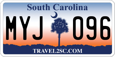 SC license plate MYJ096