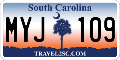 SC license plate MYJ109