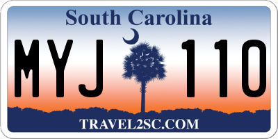 SC license plate MYJ110