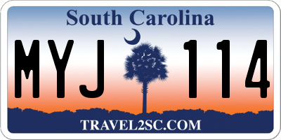 SC license plate MYJ114
