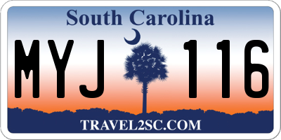 SC license plate MYJ116