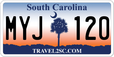 SC license plate MYJ120