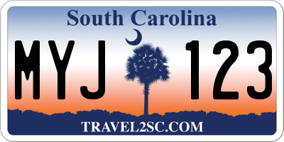 SC license plate MYJ123