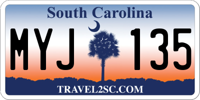 SC license plate MYJ135