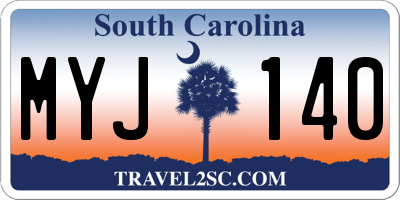 SC license plate MYJ140