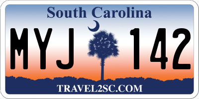 SC license plate MYJ142