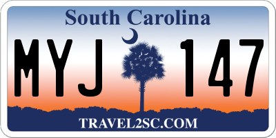 SC license plate MYJ147