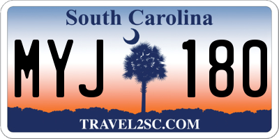 SC license plate MYJ180