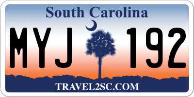 SC license plate MYJ192