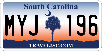 SC license plate MYJ196
