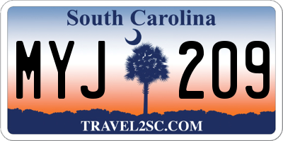 SC license plate MYJ209