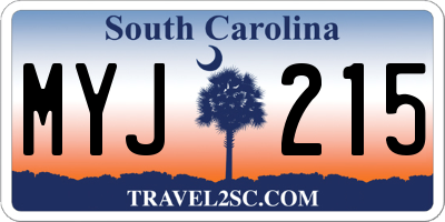 SC license plate MYJ215