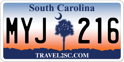 SC license plate MYJ216