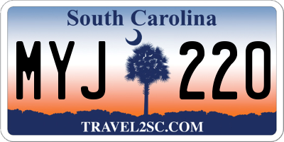 SC license plate MYJ220