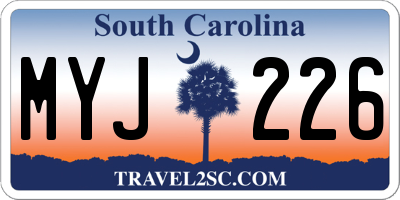 SC license plate MYJ226