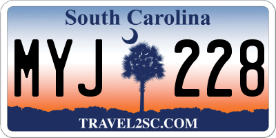 SC license plate MYJ228