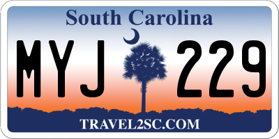 SC license plate MYJ229