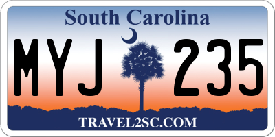 SC license plate MYJ235